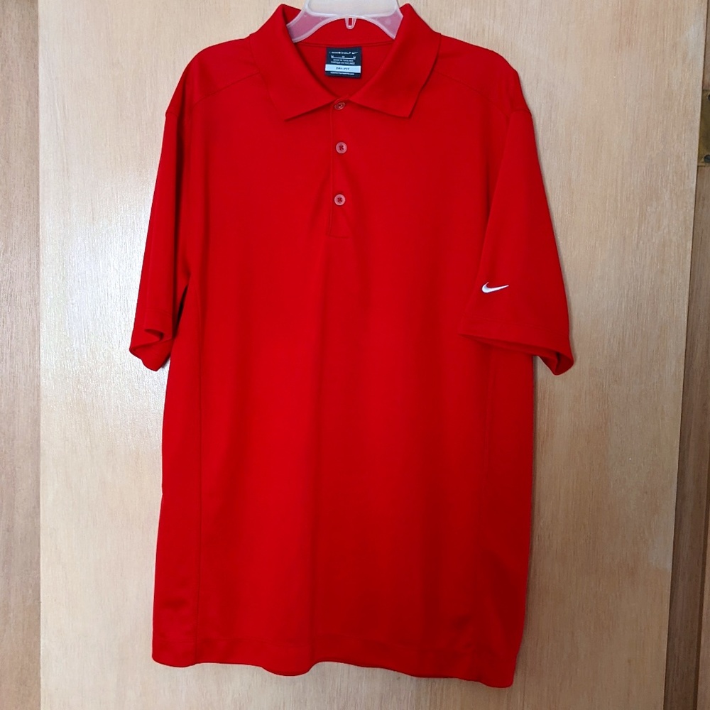 Red Nike Golf Dri-Fit Short Sleeve Polo